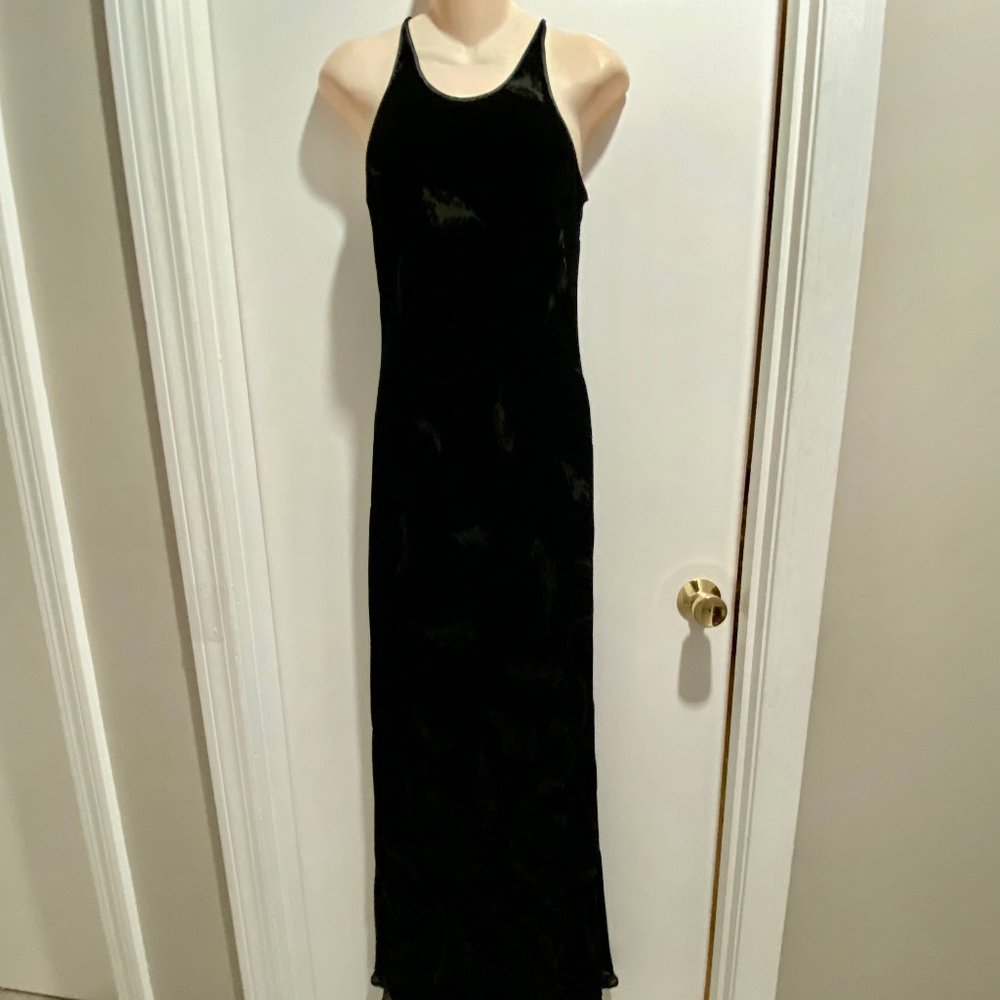 (4) Fairy Grunge Maxi Burnt Out Velvet Witch Whimsigoth Silk Minimalist Dress 6